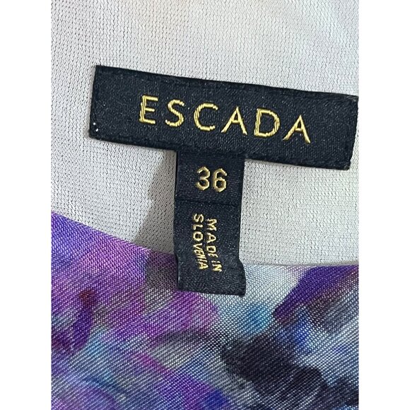 ESCADA Dress Deniel Fantasy Floral Knee Length Sleeveless Dress Multicolor US 6 - Picture 5 of 14